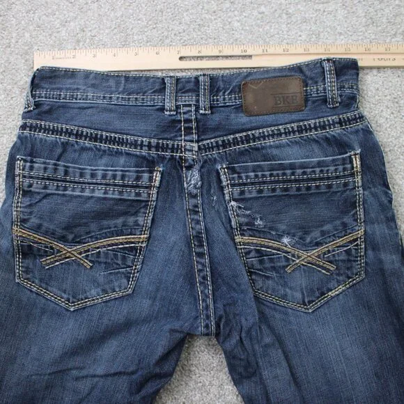 BKE Jake Jeans Mens 30R Blue Straight Leg Cotton Stretch Denim w/ 32"inseam - Picture 7 of 15